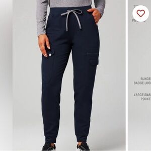 Women's Navy Jogger Pants L, regular length high waist jogger